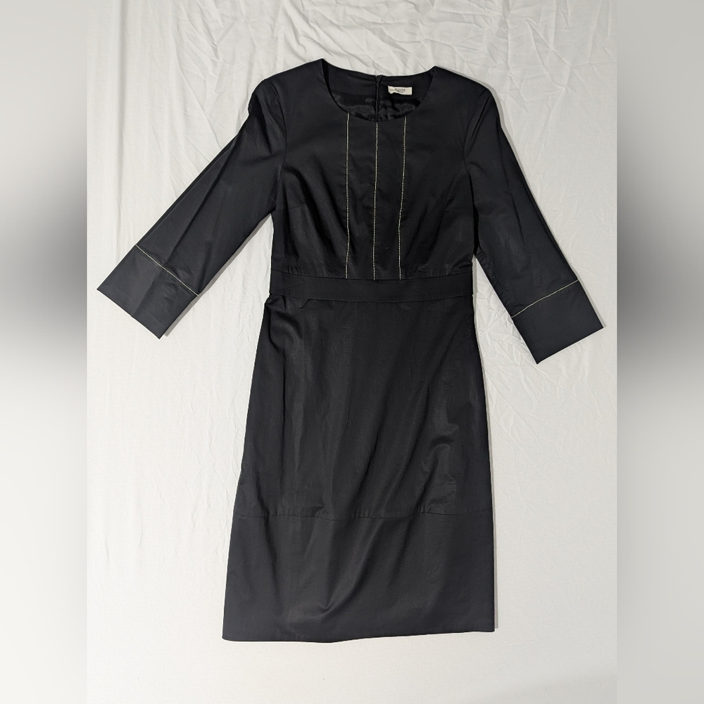 Peserico Women's Dress Black with Silver Metallic Thread Size 38